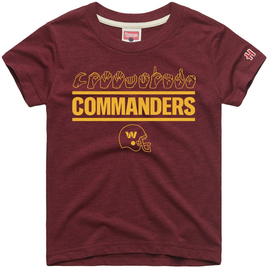 Homage Youth Love Sign x ASL 2.0 Tri-Blend T-Shirt - Washington Commanders