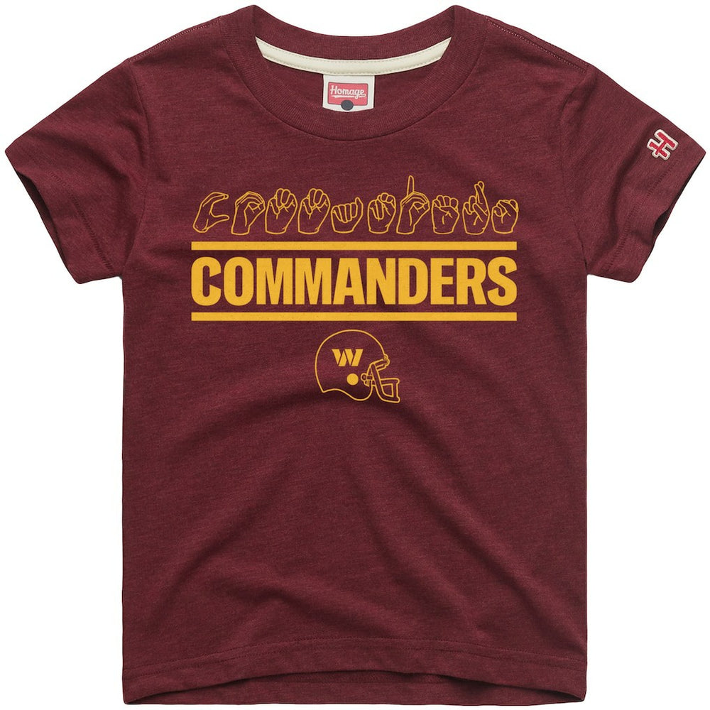 Homage Youth Love Sign x ASL 2.0 Tri-Blend T-Shirt - Washington Commanders