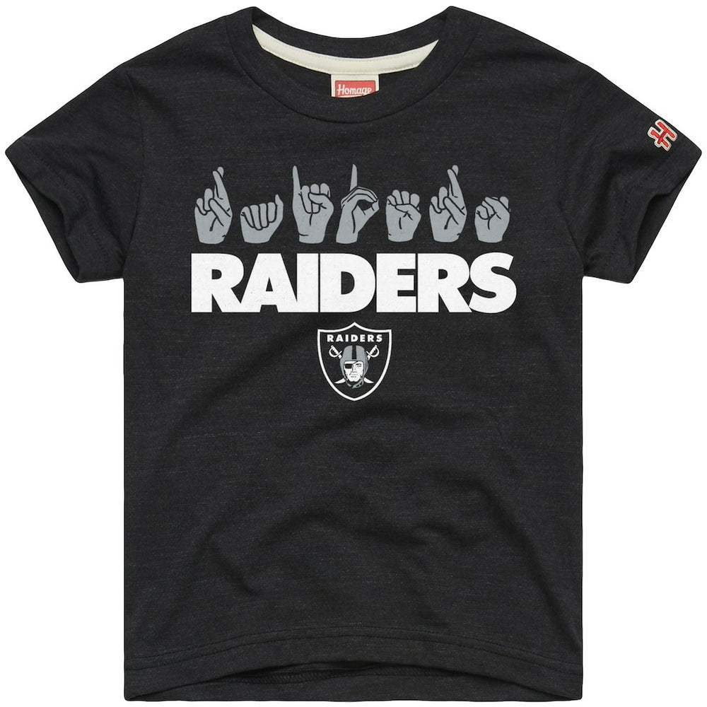 Homage Youth Love Sign x ASL 2.0 Tri-Blend T-Shirt - Las Vegas Raiders