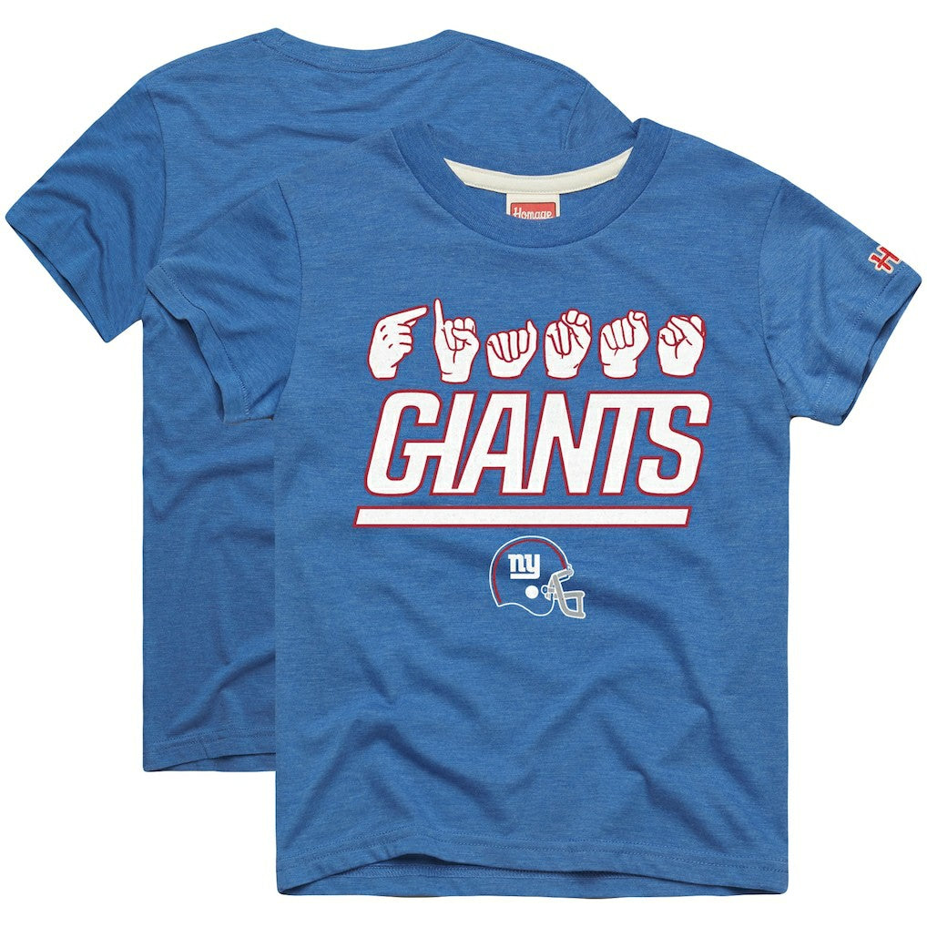 Homage Youth Love Sign x ASL 2.0 Tri-Blend T-Shirt - New York Giants
