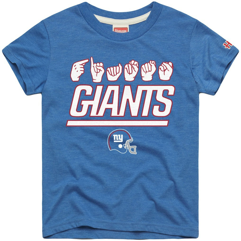 Homage Youth Love Sign x ASL 2.0 Tri-Blend T-Shirt - New York Giants