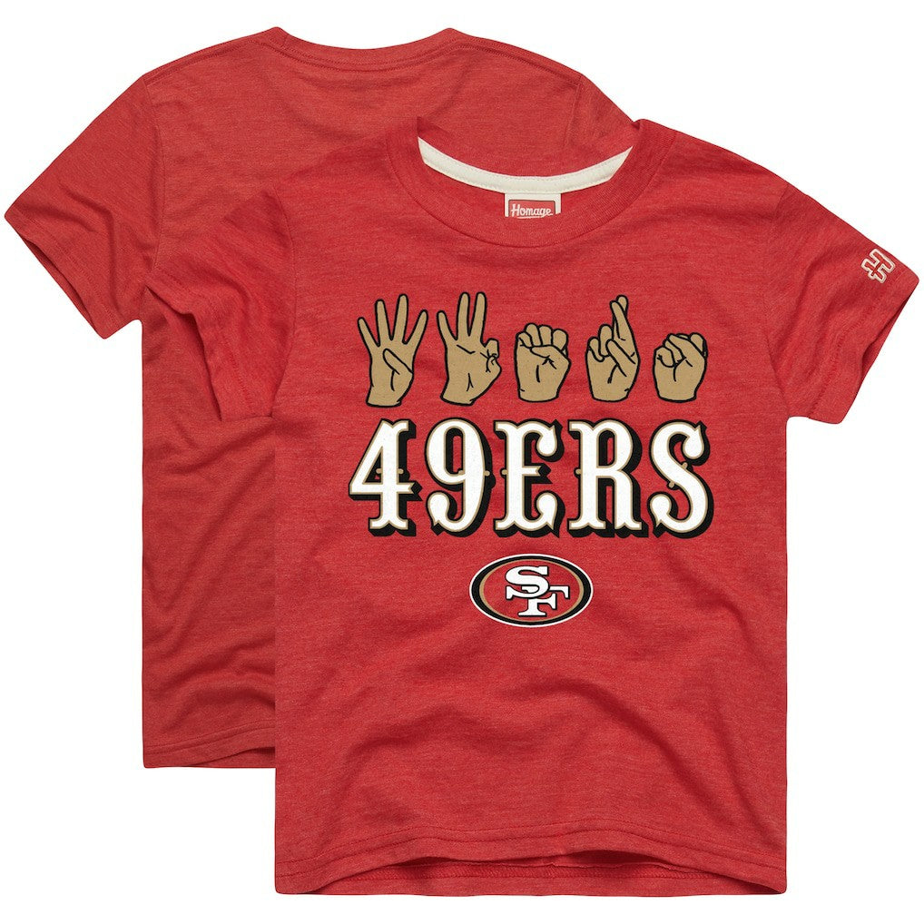 Homage Youth Love Sign x ASL 2.0 Tri-Blend T-Shirt - San Francisco 49ers