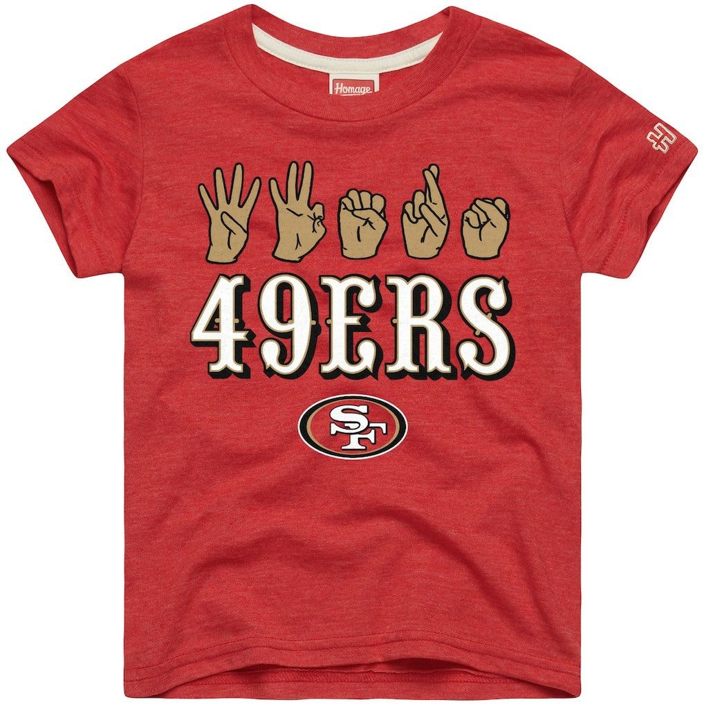 Homage Youth Love Sign x ASL 2.0 Tri-Blend T-Shirt - San Francisco 49ers