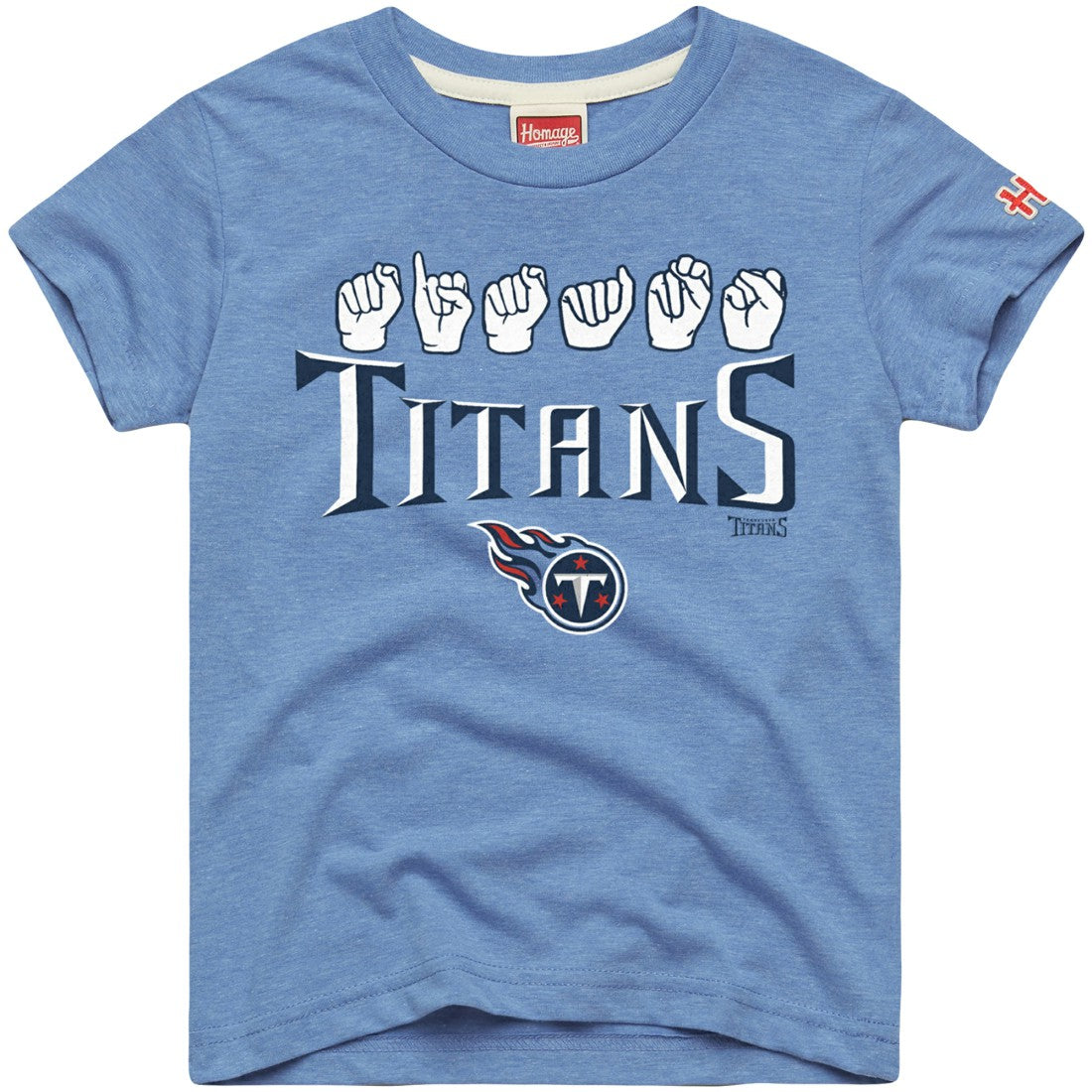Homage Youth Love Sign x ASL 2.0 Tri-Blend T-Shirt - Tennessee Titans