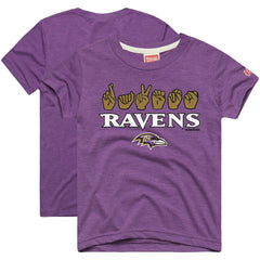 Homage Youth Love Sign x ASL 2.0 Tri-Blend T-Shirt - Baltimore Ravens