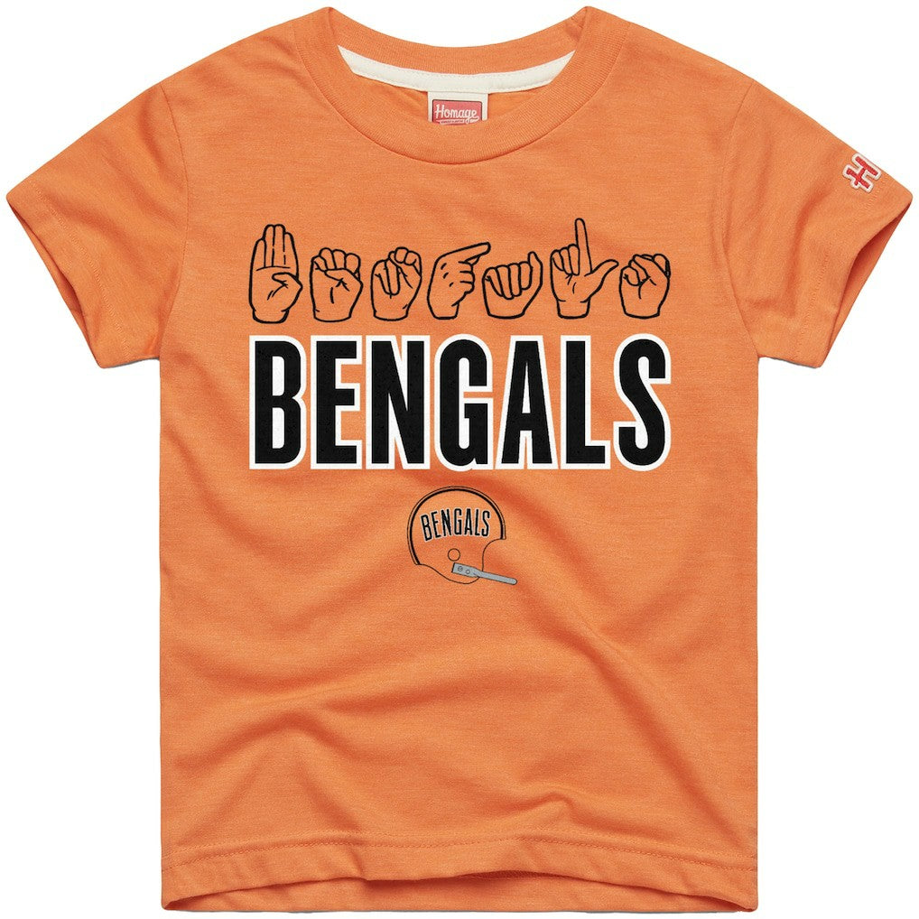 Homage Youth Love Sign x ASL 2.0 Tri-Blend T-Shirt - Cincinnati Bengals
