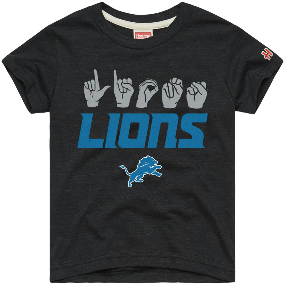 Homage Youth Love Sign x ASL 2.0 Tri-Blend T-Shirt - Detroit Lions