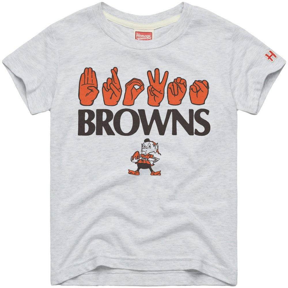 Homage Youth Love Sign x ASL 2.0 Tri-Blend T-Shirt - Cleveland Browns