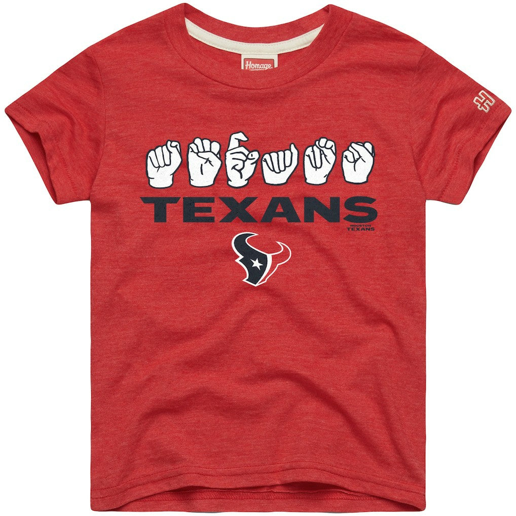 Homage Youth Love Sign x ASL 2.0 Tri-Blend T-Shirt - Houston Texans