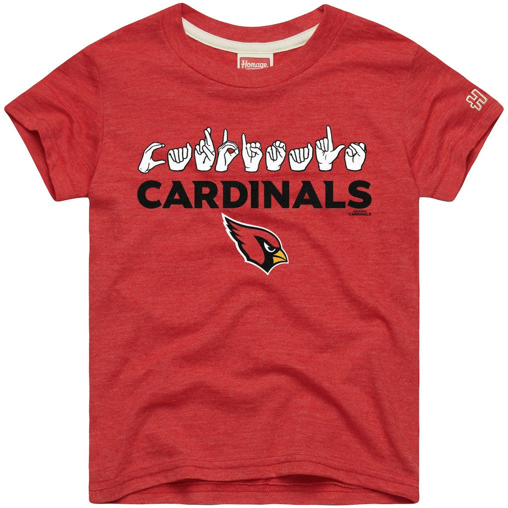 Homage Youth Love Sign x ASL 2.0 Tri-Blend T-Shirt - Arizona Cardinals