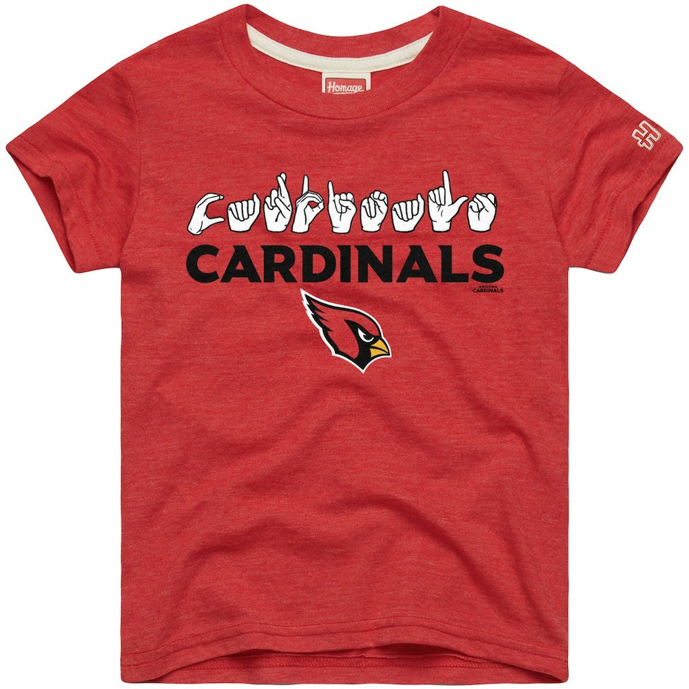 Homage Youth Love Sign x ASL 2.0 Tri-Blend T-Shirt - Arizona Cardinals