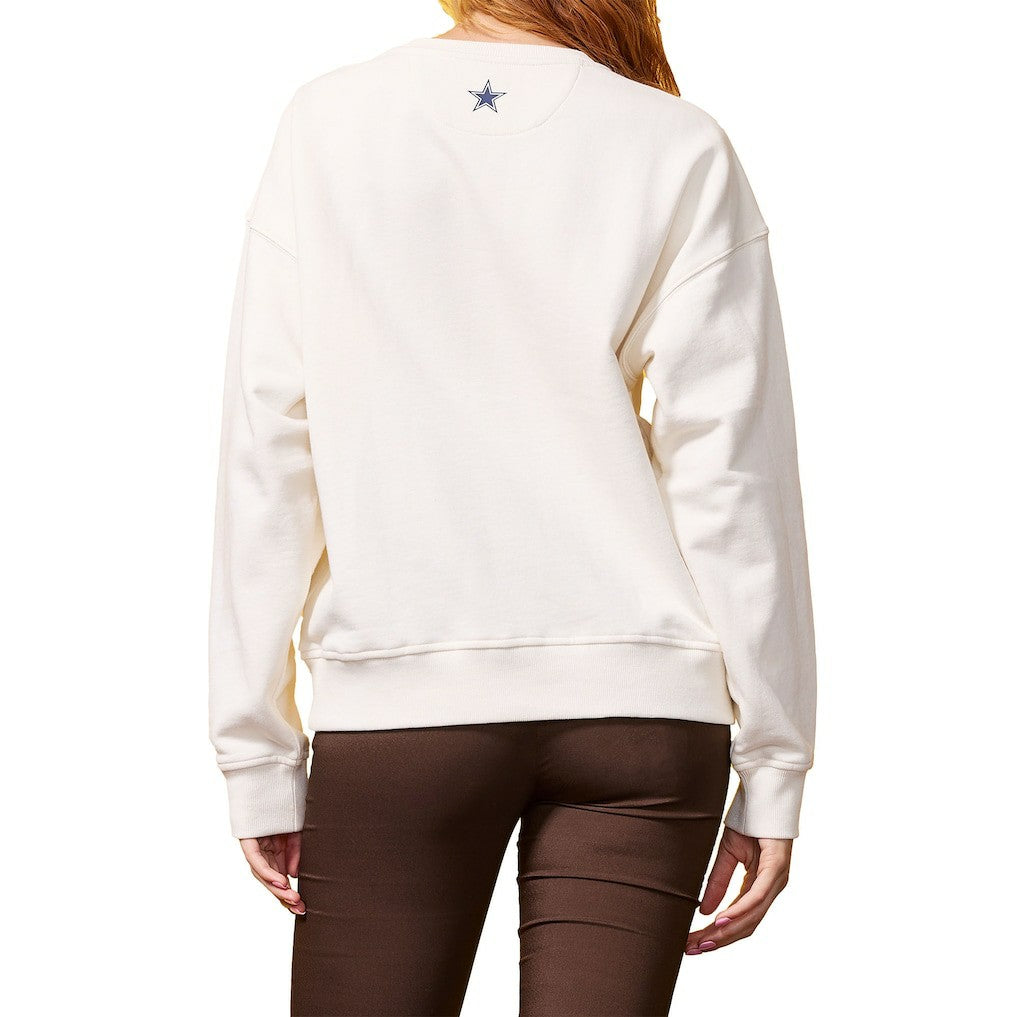 Terez Women's Gems Fleece Crewneck Sweatshirt - Dallas Cowboys