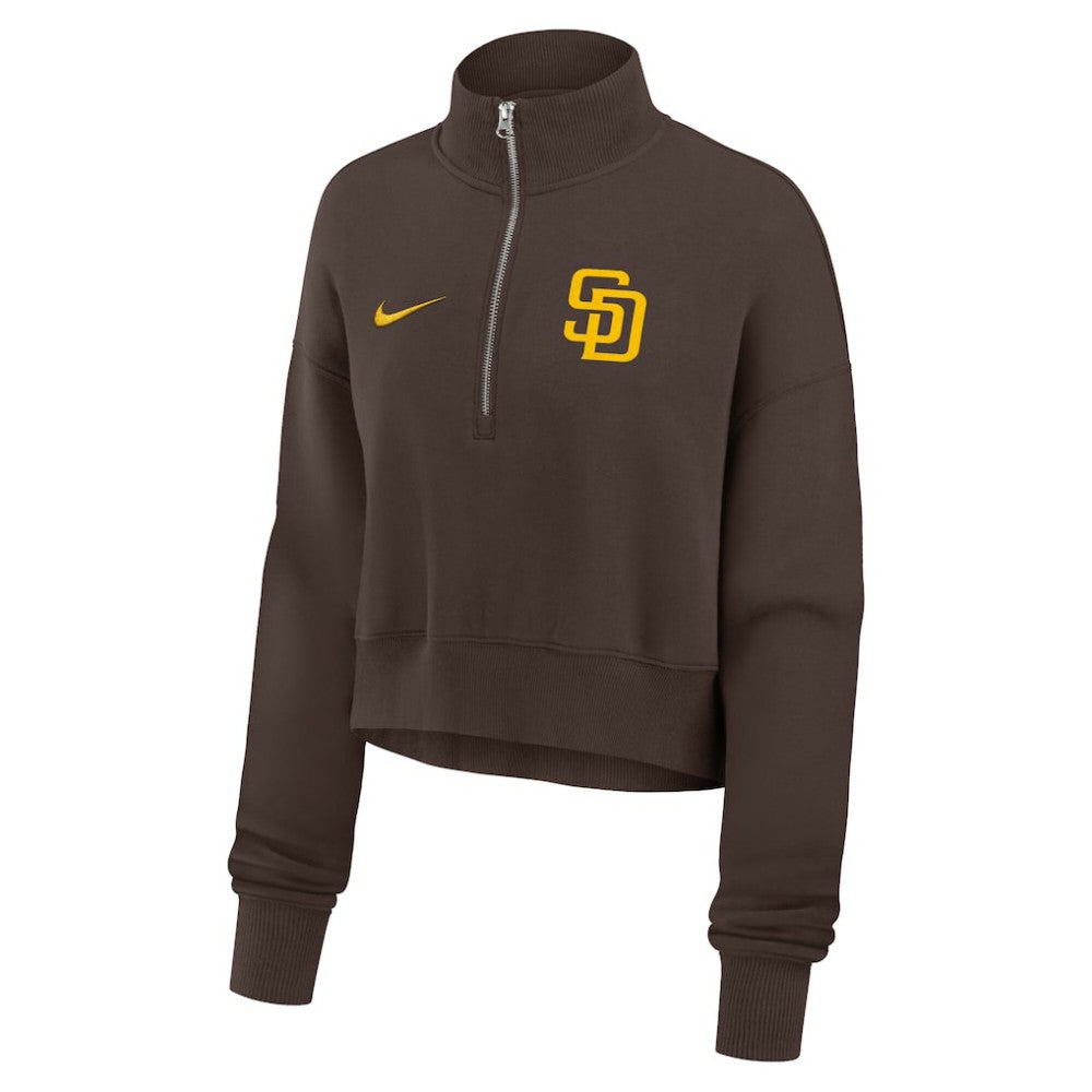 MLB San Diego Padres Nike Women's Primetime Phoenix Fleece Half-Zip Sweatshirt