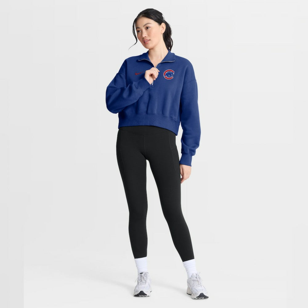 MLB Chicago Cubs Nike Women's Primetime Phoenix Fleece Half-Zip Sweatshirt