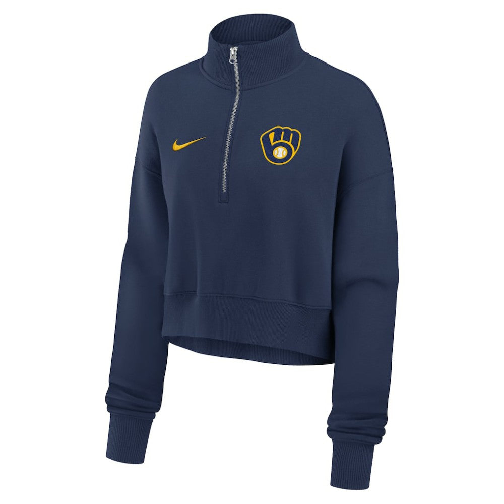 MLB Milwaukee Brewers Nike Women's Primetime Phoenix Fleece Half-Zip Sweatshirt
