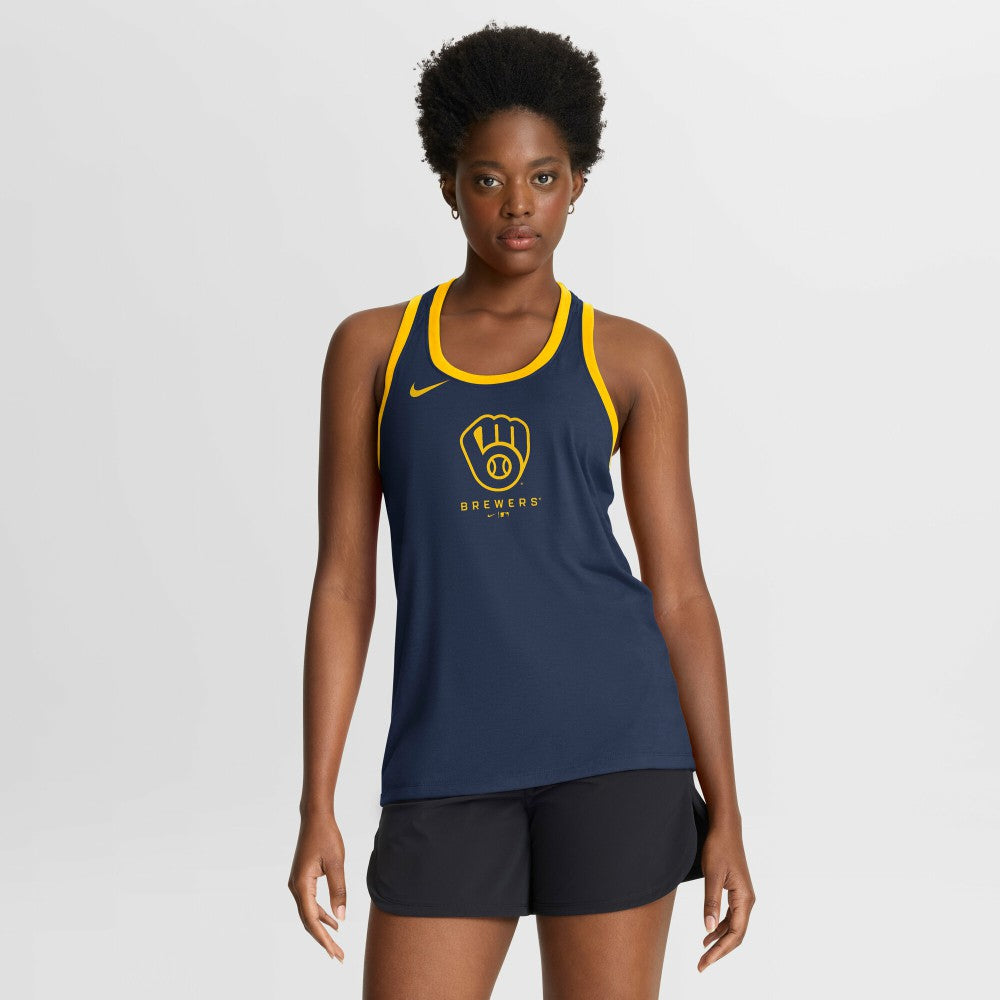MLB Milwaukee Brewers Nike Women's Tri-Blend Dri-FIT Racerback Tank Top