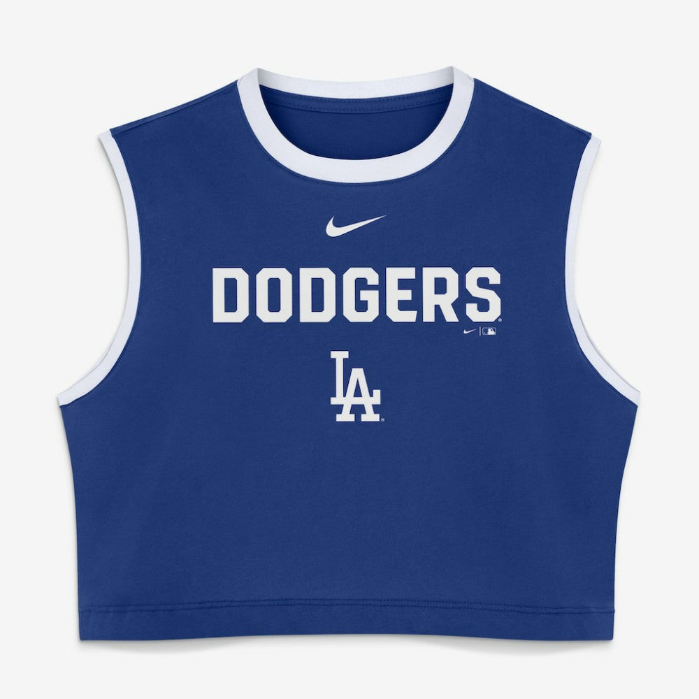 MLB Los Angeles Dodgers Nike Women's Primetime Loose Dri-FIT Cropped Tank Top