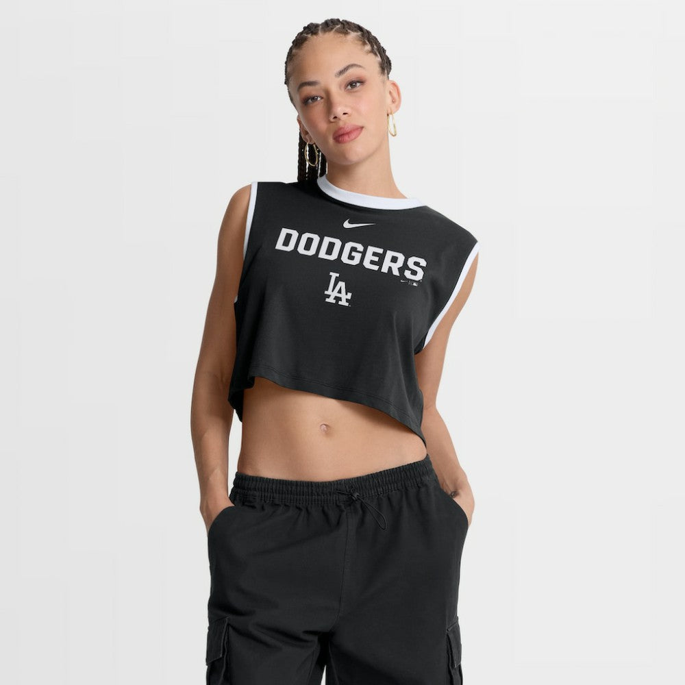 MLB Los Angeles Dodgers Nike Women's Primetime Loose Dri-FIT Cropped Tank Top