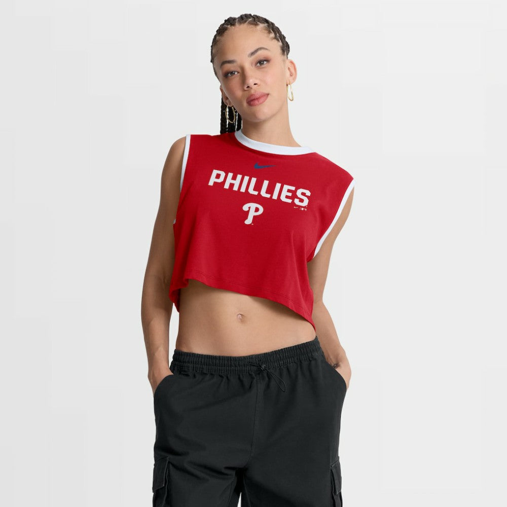 MLB Philadelphia Phillies Nike Women's Primetime Loose Dri-FIT Cropped Tank Top