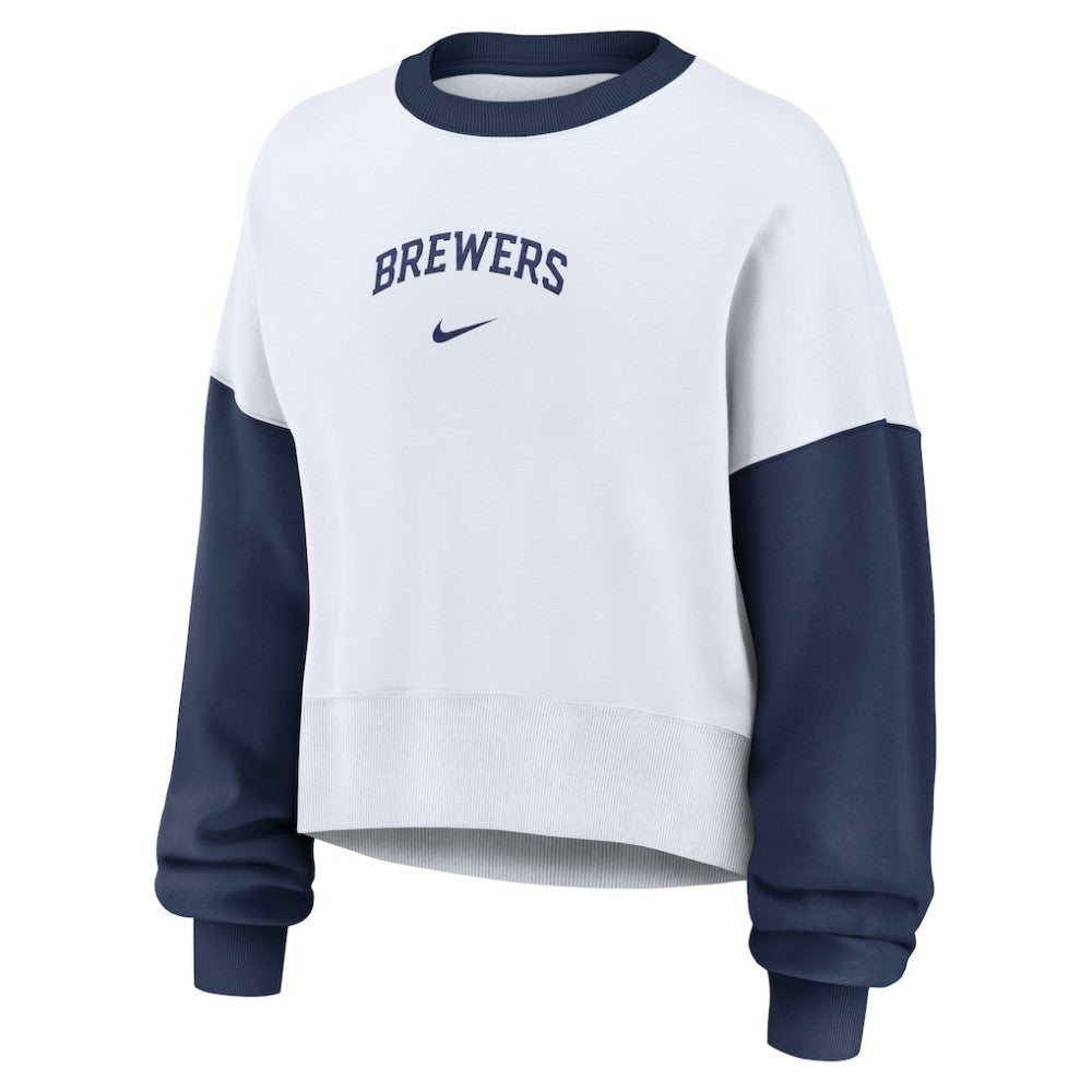 MLB Milwaukee Brewers Nike Women's Oversized High Hip Fleece Sweatshirt