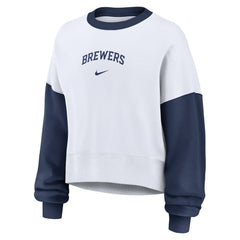 MLB Milwaukee Brewers Nike Women's Oversized High Hip Fleece Sweatshirt