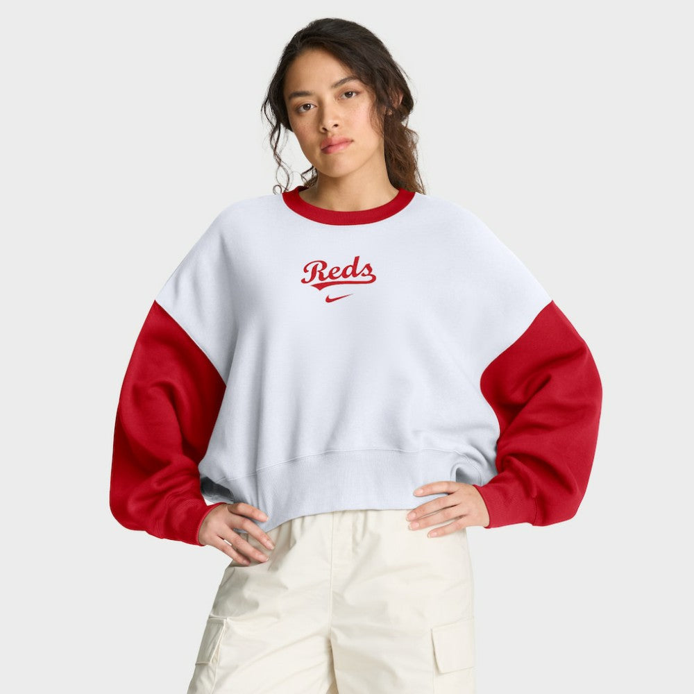 MLB Cincinnati Reds Nike Women's Oversized High Hip Fleece Sweatshirt