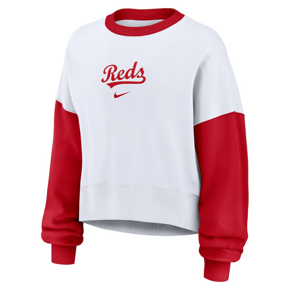 MLB Cincinnati Reds Nike Women's Oversized High Hip Fleece Sweatshirt