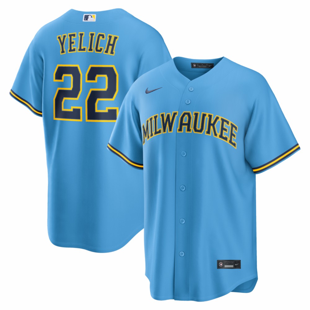 MLB Christian Yelich Milwaukee Brewers Nike Road Replica Jersey