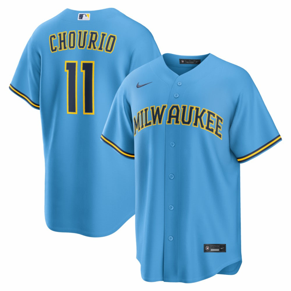 MLB Jackson Chourio Milwaukee Brewers Nike Road Replica Jersey