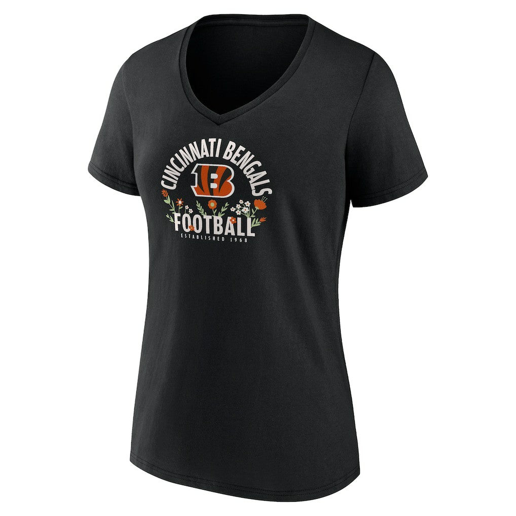 Joe Burrow  Women's Floral Name & Number V-Neck T-Shirt - Cincinnati Bengals