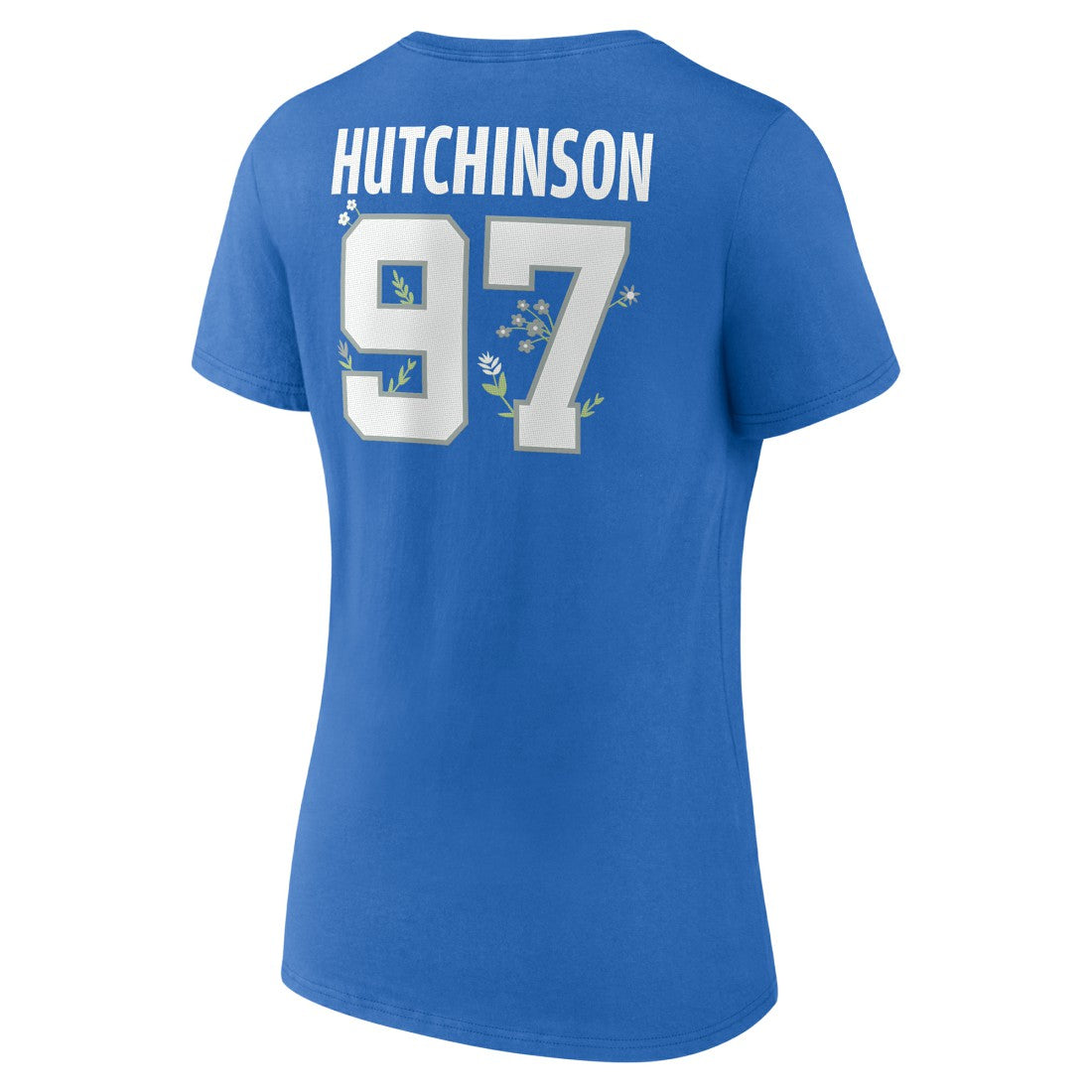 Aidan Hutchinson  Women's Floral Name & Number V-Neck T-Shirt - Detroit Lions