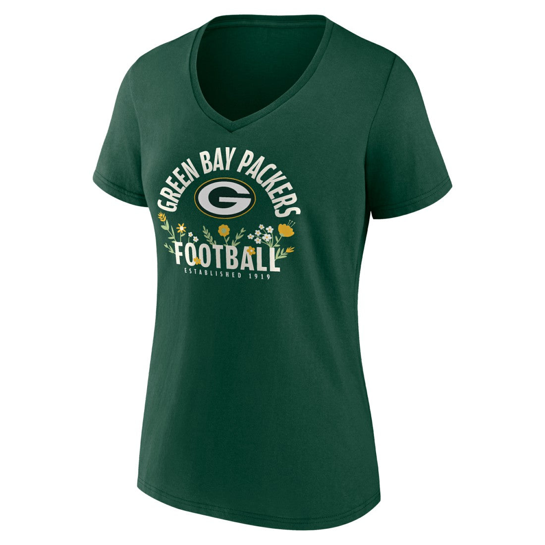Jordan Love  Women's Floral Name & Number V-Neck T-Shirt - Green Bay Packers