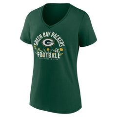Jordan Love  Women's Floral Name & Number V-Neck T-Shirt - Green Bay Packers