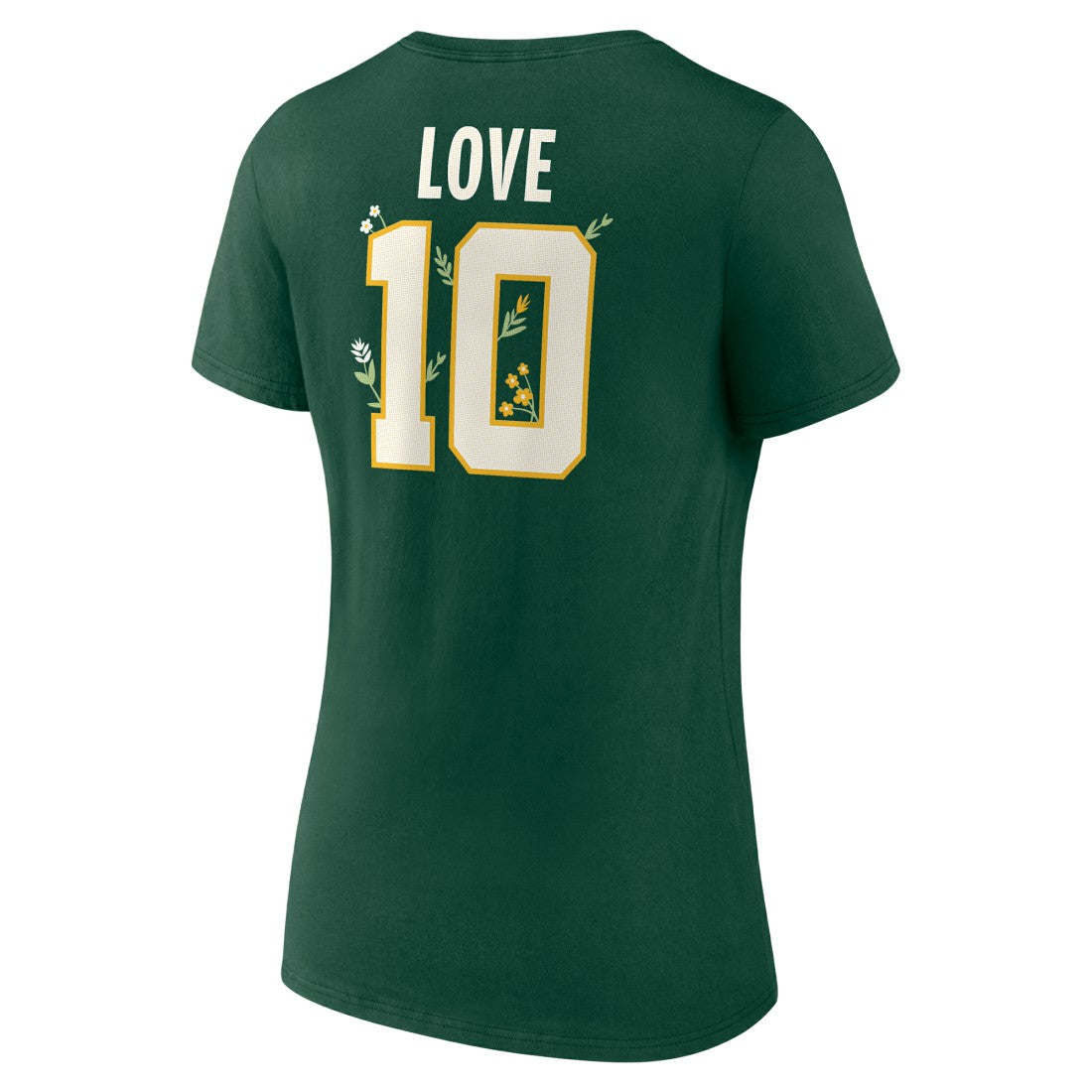 Jordan Love  Women's Floral Name & Number V-Neck T-Shirt - Green Bay Packers