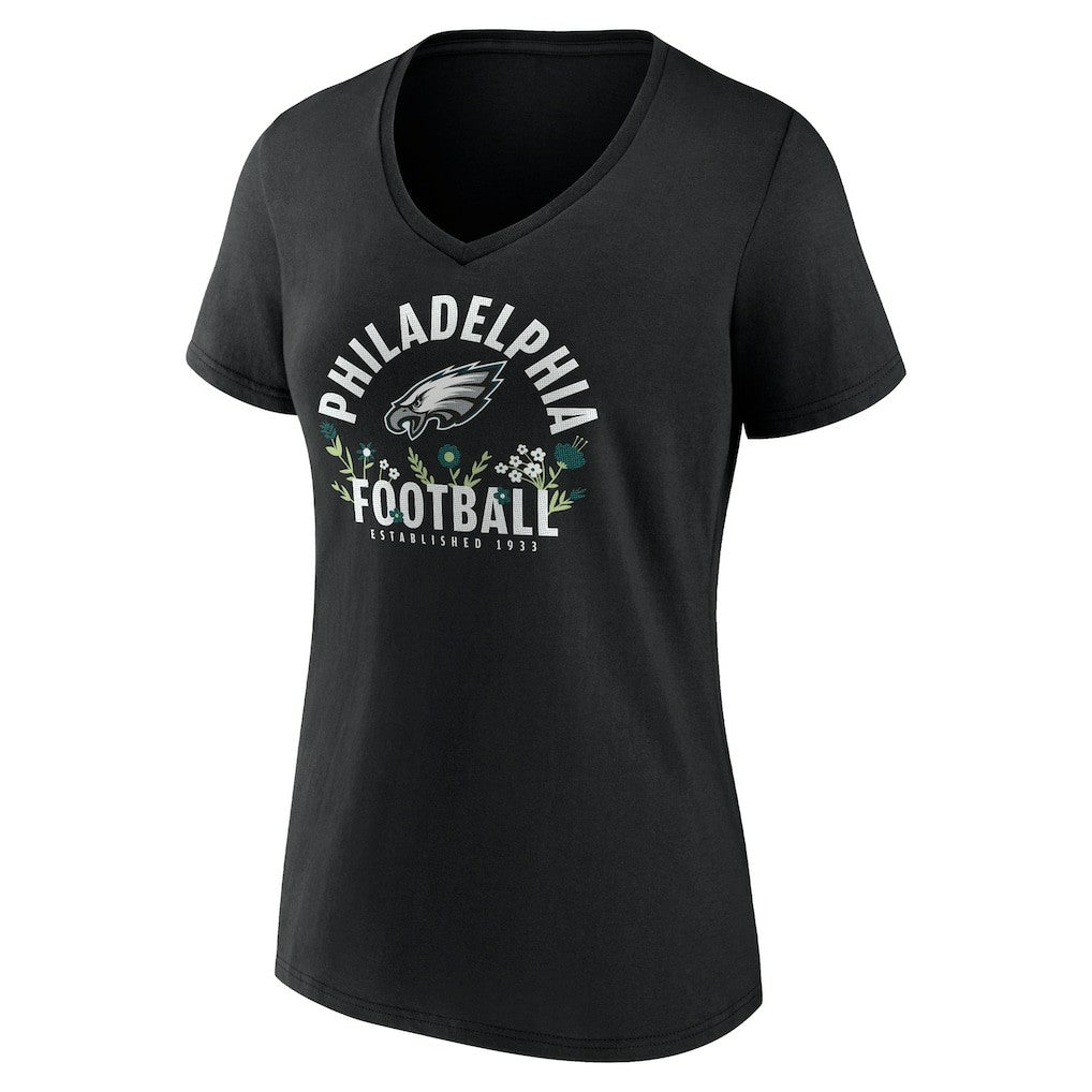 Saquon Barkley  Women's Floral Name & Number V-Neck T-Shirt - Philadelphia Eagles