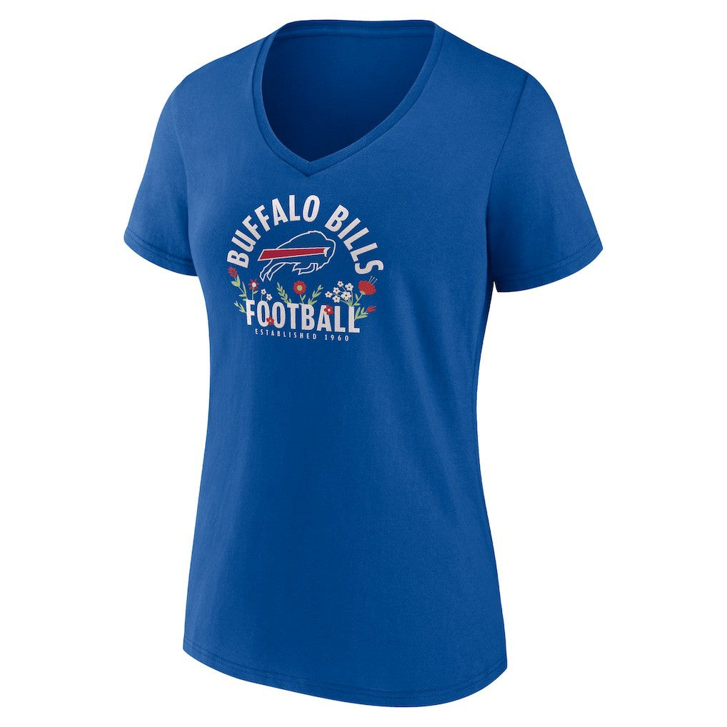 Josh Allen  Women's Floral Name & Number V-Neck T-Shirt - Buffalo Bills
