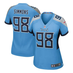 Jeffery Simmons  Women's Team Game Jersey - Tennessee Titans