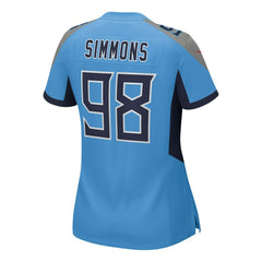 Jeffery Simmons  Women's Team Game Jersey - Tennessee Titans