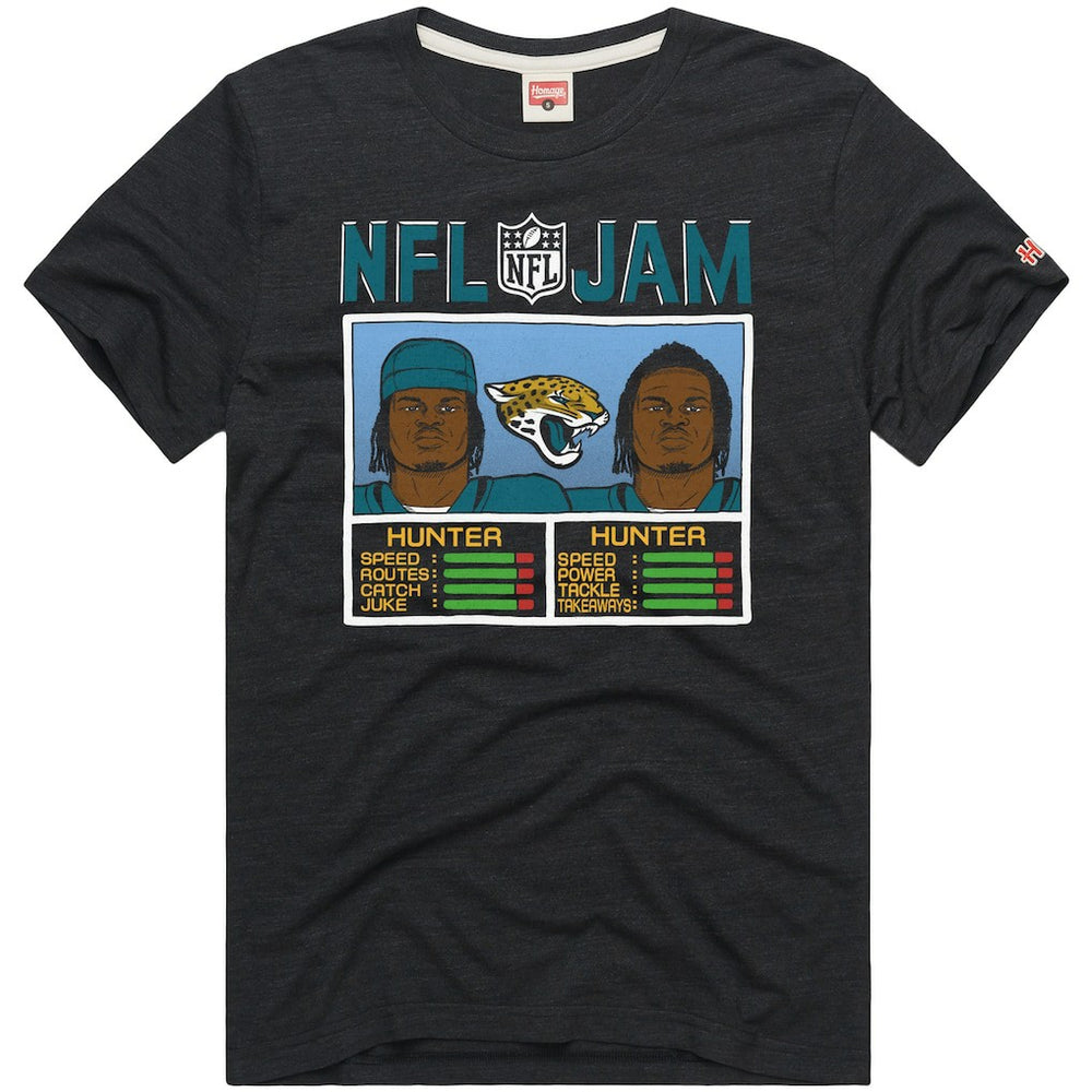 Travis Hunter  Homage Unisex NFL Jam Tri-Blend T-Shirt - Jacksonville Jaguars
