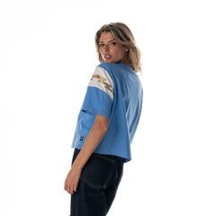 The Wild Collective Women's Charger Power Contrast Sleeve Insert T-Shirt - Los Angeles Chargers