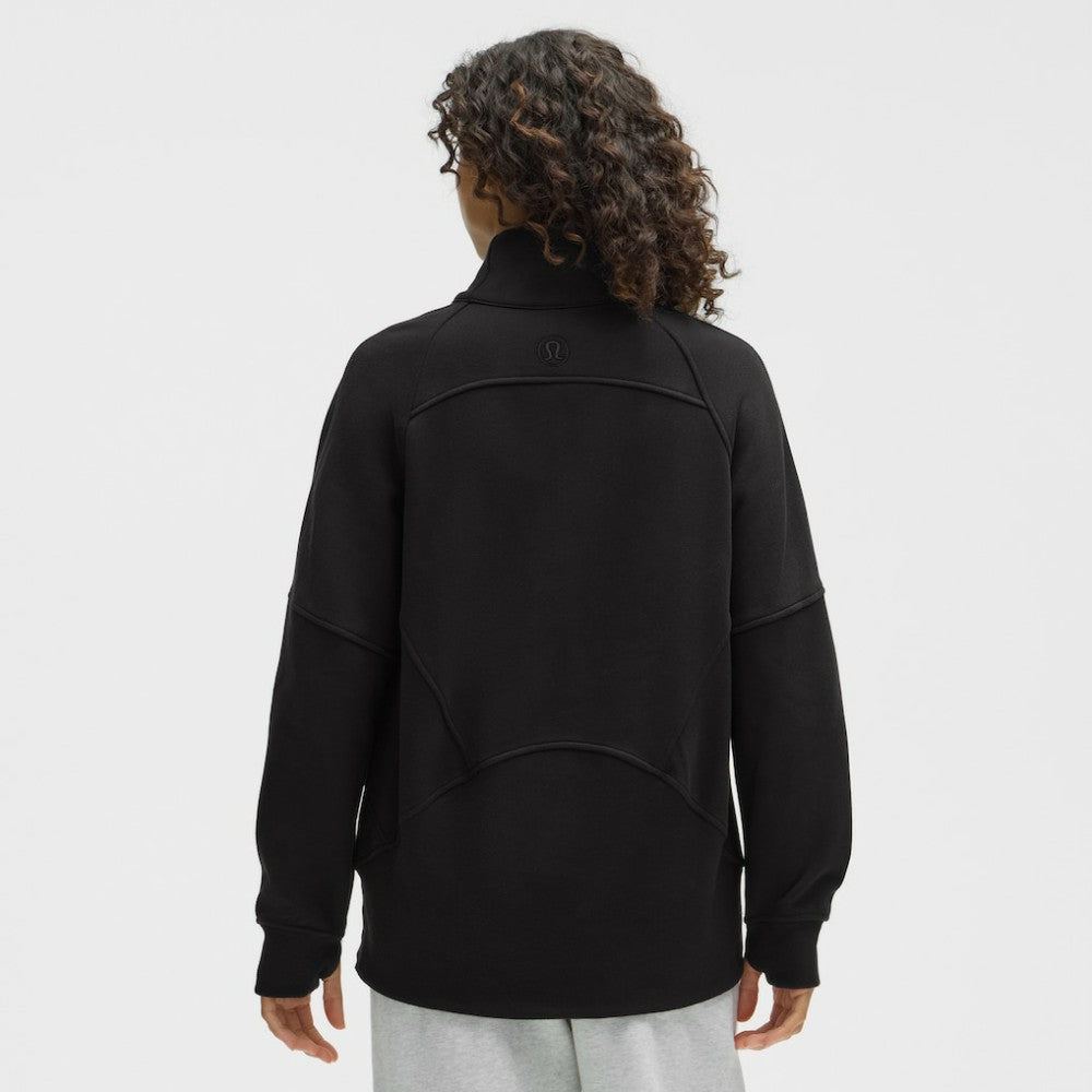 NHL Black|Black Anaheim Ducks lululemon Women's Long Scuba Oversized Half-Zip Funnel Neck