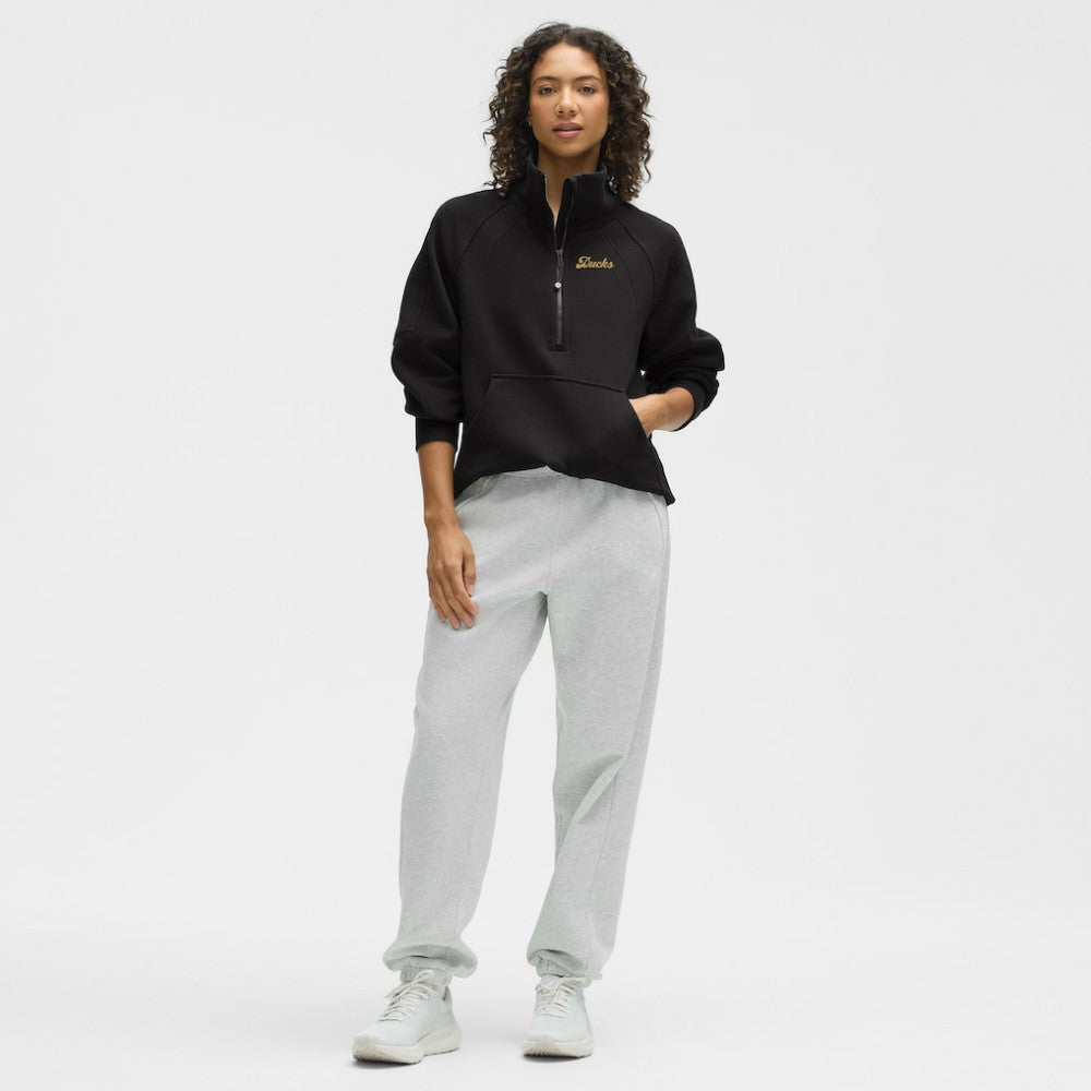 NHL Black|Black Anaheim Ducks lululemon Women's Long Scuba Oversized Half-Zip Funnel Neck