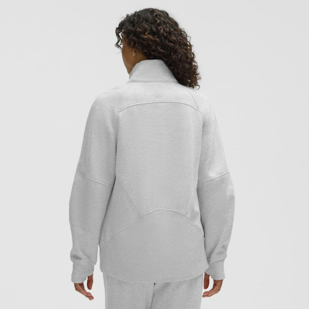 NHL Heathered Core Ultra Light Grey|Heathered Core Ultra Light Grey Edmonton Oilers lululemon Women's Long Scuba Oversized Half-Zip Funnel Neck