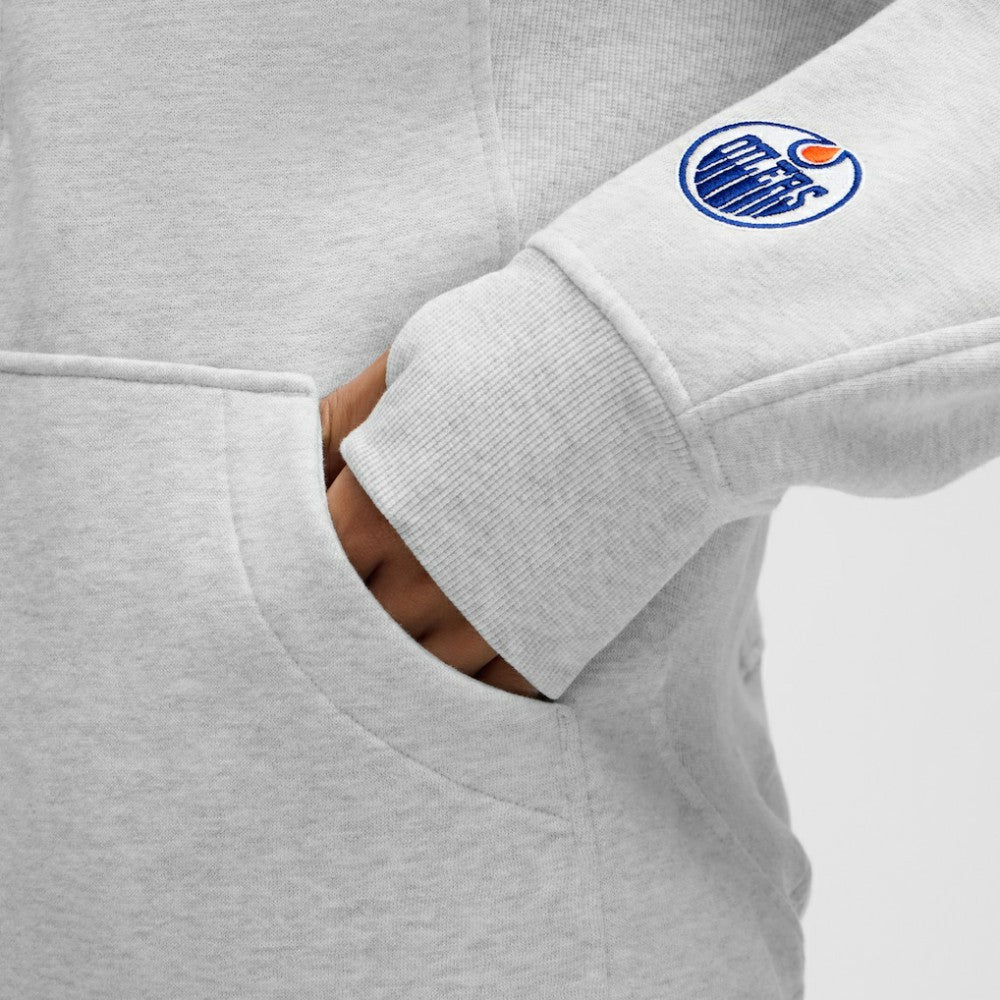 NHL Heathered Core Ultra Light Grey|Heathered Core Ultra Light Grey Edmonton Oilers lululemon Women's Long Scuba Oversized Half-Zip Funnel Neck