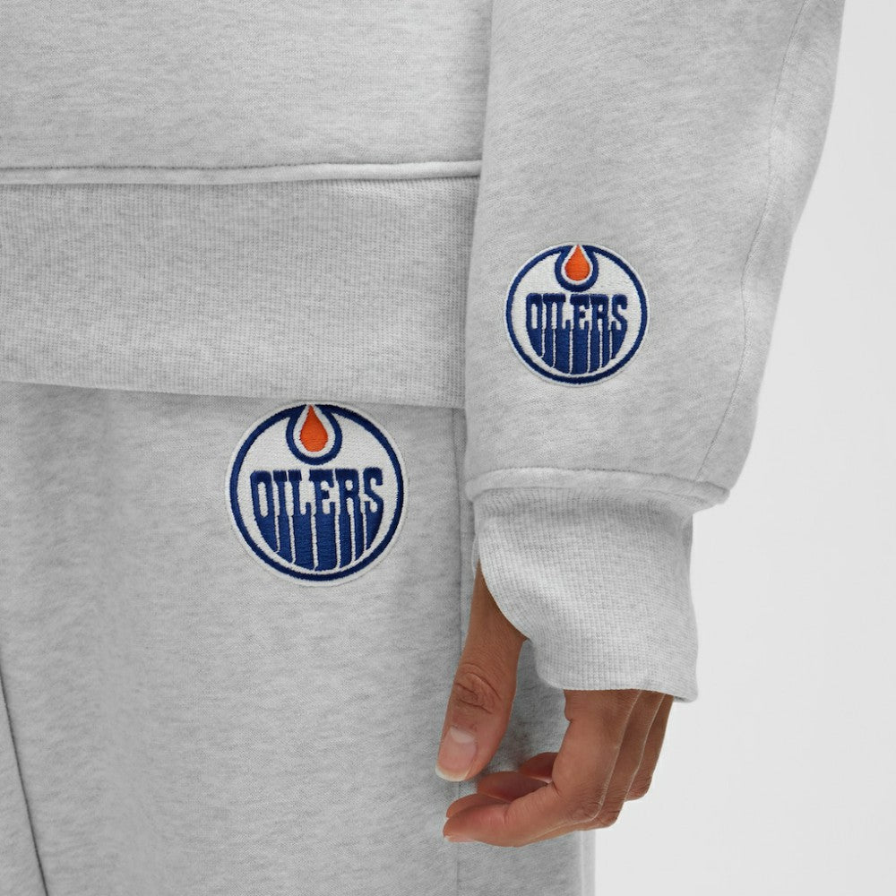 NHL Heathered Core Ultra Light Grey|Heathered Core Ultra Light Grey Edmonton Oilers lululemon Women's Long Scuba Oversized Half-Zip Funnel Neck