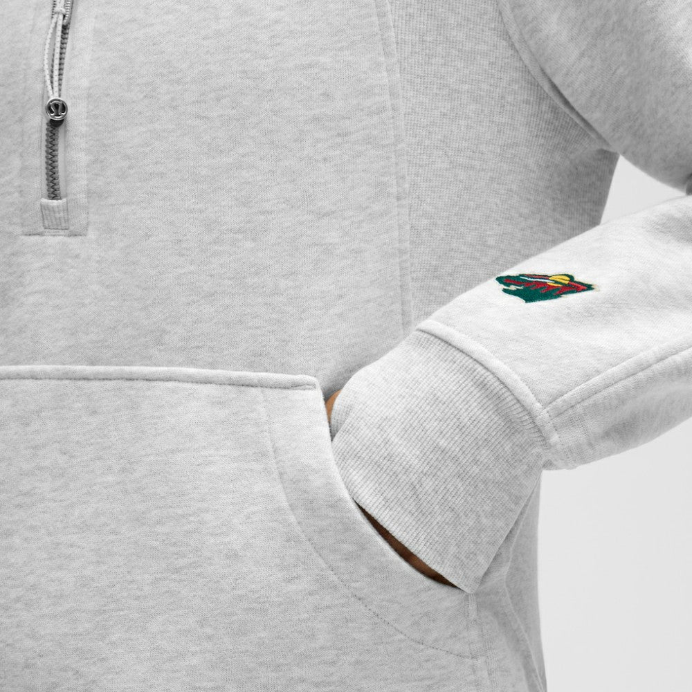 NHL Heathered Core Ultra Light Grey|Heathered Core Ultra Light Grey Minnesota Wild lululemon Women's Long Scuba Oversized Half-Zip Funnel Neck