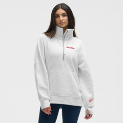 NHL Heathered Core Ultra Light Grey|Heathered Core Ultra Light Grey Detroit Red Wings lululemon Women's Long Scuba Oversized Half-Zip Funnel Neck