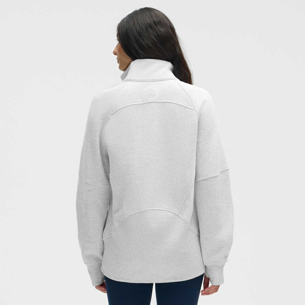 NHL Heathered Core Ultra Light Grey|Heathered Core Ultra Light Grey Detroit Red Wings lululemon Women's Long Scuba Oversized Half-Zip Funnel Neck