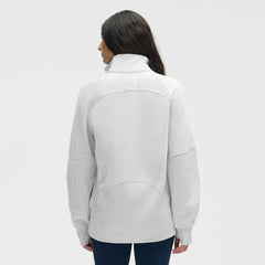 NHL Heathered Core Ultra Light Grey|Heathered Core Ultra Light Grey New Jersey Devils lululemon Women's Long Scuba Oversized Half-Zip Funnel Neck