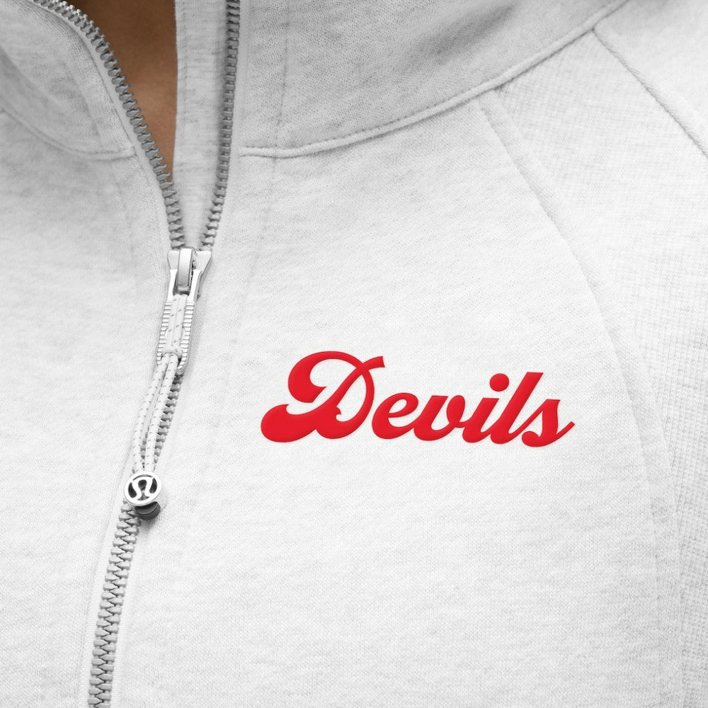 NHL Heathered Core Ultra Light Grey|Heathered Core Ultra Light Grey New Jersey Devils lululemon Women's Long Scuba Oversized Half-Zip Funnel Neck